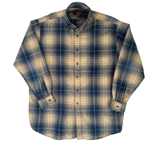 Abercrombie & Fitch THE BIG SHIRT Plaid Blue Button Down Long Sleeve Shirt Sz LG - Picture 1 of 12
